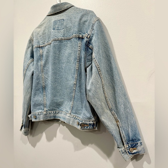 Vintage GAP Blue Jeans Denim Raw Jacket Classic Y2K Trucker 90s Style/men size S - Picture 12 of 13